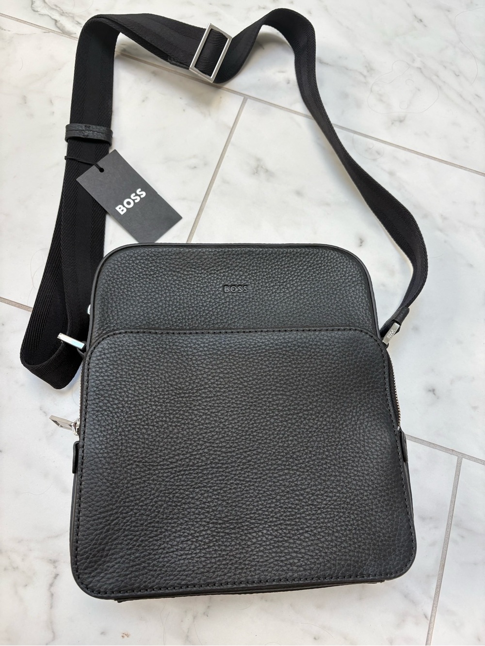 Boss Crossbody Shoulder Bag - Leather Texture - Picture 2 of 4